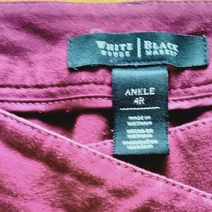 White House Black Market Ankle Pants, Purple, Size 4R